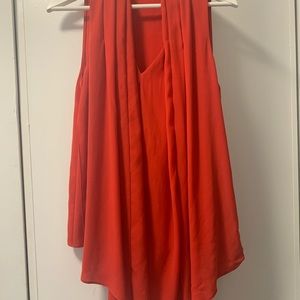 Dvf red silk scarf top